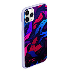 Чехол iPhone 11 Pro матовый Синие и фиолетовые яркие краски, цвет: 3D-светло-сиреневый — фото 2