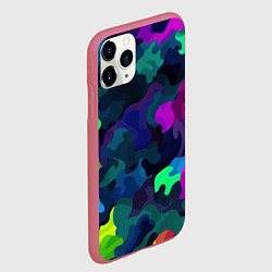 Чехол iPhone 11 Pro матовый Хаотичный камуфляж, цвет: 3D-малиновый — фото 2