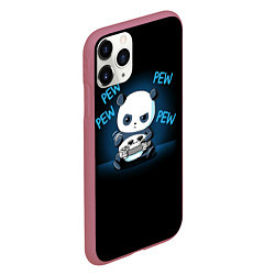 Чехол iPhone 11 Pro матовый Panda gamer, цвет: 3D-малиновый — фото 2