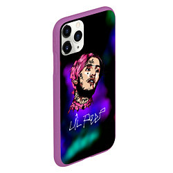 Чехол iPhone 11 Pro матовый Lil peep рэп неоновый градиент, цвет: 3D-фиолетовый — фото 2