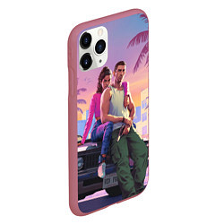 Чехол iPhone 11 Pro матовый Jason & Lucia - GTA 6 official art, цвет: 3D-малиновый — фото 2