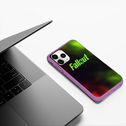 Чехол iPhone 11 Pro матовый Fallout fire gradient, цвет: 3D-фиолетовый — фото 2