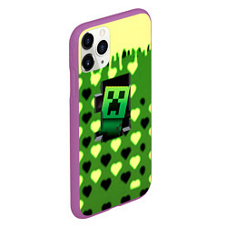 Чехол iPhone 11 Pro матовый Minecraft love toxic, цвет: 3D-фиолетовый — фото 2