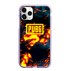 Чехол iPhone 11 Pro матовый PUBG огненое лого