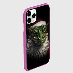 Чехол iPhone 11 Pro матовый Санта дракон 2024, цвет: 3D-фиолетовый — фото 2