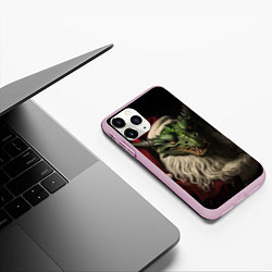 Чехол iPhone 11 Pro матовый Дракон в костюме Санты, цвет: 3D-розовый — фото 2