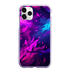 Чехол iPhone 11 Pro матовый Фиолетовые яркие лепестки, цвет: 3D-светло-сиреневый