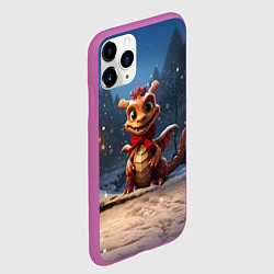 Чехол iPhone 11 Pro матовый Дракоша 2024, цвет: 3D-фиолетовый — фото 2