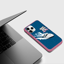 Чехол iPhone 11 Pro матовый Grand Theft Auto - Vice City, цвет: 3D-малиновый — фото 2