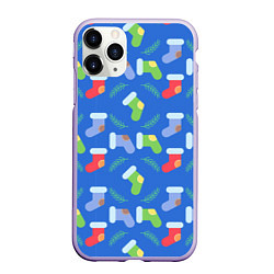 Чехол iPhone 11 Pro матовый Рождественские валенки, цвет: 3D-светло-сиреневый