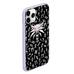 Чехол iPhone 11 Pro матовый The Witcher символы, цвет: 3D-светло-сиреневый — фото 2