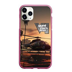 Чехол iPhone 11 Pro матовый GTA 6 вертолет