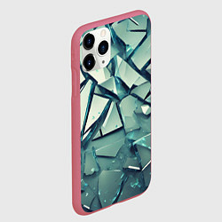 Чехол iPhone 11 Pro матовый Битое стекло текстура, цвет: 3D-малиновый — фото 2