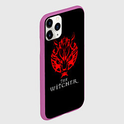 Чехол iPhone 11 Pro матовый Ведьмак логотип игры, цвет: 3D-фиолетовый — фото 2