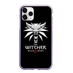 Чехол iPhone 11 Pro матовый The Witcher белое лого гейм