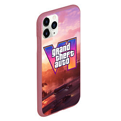 Чехол iPhone 11 Pro матовый GTA 6 Vice, цвет: 3D-малиновый — фото 2