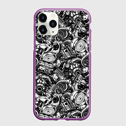 Чехол iPhone 11 Pro матовый Автотюнинг - запчасти, цвет: 3D-фиолетовый