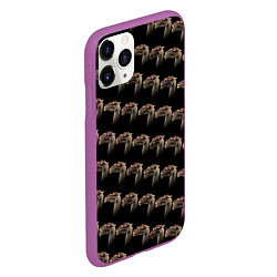 Чехол iPhone 11 Pro матовый Паттерн драконов из тьмы, цвет: 3D-фиолетовый — фото 2