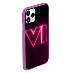 Чехол iPhone 11 Pro матовый GTA 6 Neon, цвет: 3D-фиолетовый — фото 2