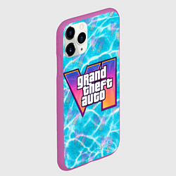 Чехол iPhone 11 Pro матовый GTA 6 басейн, цвет: 3D-фиолетовый — фото 2