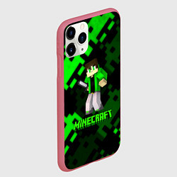 Чехол iPhone 11 Pro матовый Minecraft персонаж из игры, цвет: 3D-малиновый — фото 2