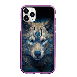 Чехол iPhone 11 Pro матовый Fantasy wolf, цвет: 3D-фиолетовый