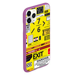 Чехол iPhone 11 Pro матовый Предупреждающие знаки, цвет: 3D-фиолетовый — фото 2
