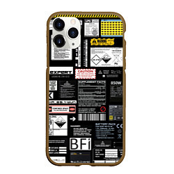 Чехол iPhone 11 Pro матовый Инженерные шильдики, цвет: 3D-коричневый