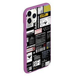 Чехол iPhone 11 Pro матовый Инженерные шильдики, цвет: 3D-фиолетовый — фото 2