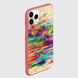 Чехол iPhone 11 Pro матовый Разноцветный глитч, цвет: 3D-малиновый — фото 2