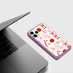 Чехол iPhone 11 Pro матовый Щелкунчик в розовом цвете, цвет: 3D-фиолетовый — фото 2