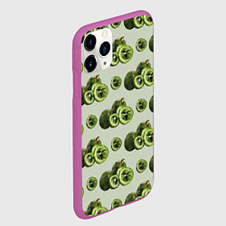 Чехол iPhone 11 Pro матовый Киви из треугольников, цвет: 3D-фиолетовый — фото 2