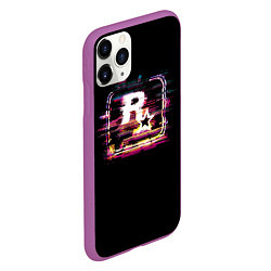 Чехол iPhone 11 Pro матовый Rockstar noise, цвет: 3D-фиолетовый — фото 2