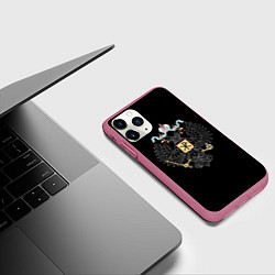 Чехол iPhone 11 Pro матовый Герб РФ символика патриотическая, цвет: 3D-малиновый — фото 2