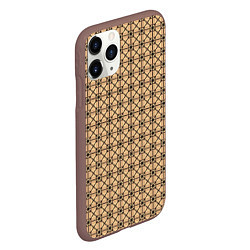 Чехол iPhone 11 Pro матовый Тёмный беж паттерн, цвет: 3D-коричневый — фото 2