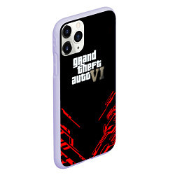 Чехол iPhone 11 Pro матовый GTA6 stripes game, цвет: 3D-светло-сиреневый — фото 2