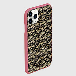 Чехол iPhone 11 Pro матовый Грязные черепа, цвет: 3D-малиновый — фото 2