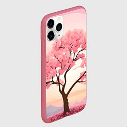Чехол iPhone 11 Pro матовый Вишневое дерево в полном цвету, цвет: 3D-малиновый — фото 2