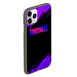 Чехол iPhone 11 Pro матовый Fortnite epic games neon, цвет: 3D-темно-зеленый — фото 2