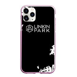 Чехол iPhone 11 Pro матовый Linkin Park рок бенд, цвет: 3D-розовый