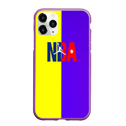 Чехол iPhone 11 Pro матовый NBA sport полосы, цвет: 3D-фиолетовый