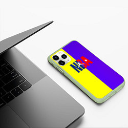 Чехол iPhone 11 Pro матовый NBA sport полосы, цвет: 3D-салатовый — фото 2