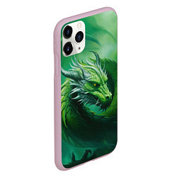 Чехол iPhone 11 Pro матовый Лесной зеленый дракон символ 2024, цвет: 3D-розовый — фото 2