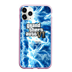 Чехол iPhone 11 Pro матовый Gta 6 storm on vice city, цвет: 3D-розовый