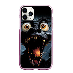 Чехол iPhone 11 Pro матовый Удивленный черный дракон