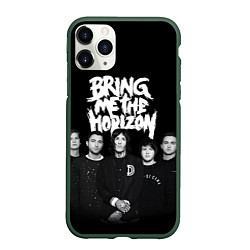 Чехол iPhone 11 Pro матовый Bring me the horizon - group, цвет: 3D-темно-зеленый