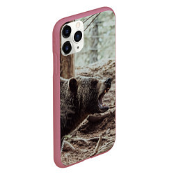 Чехол iPhone 11 Pro матовый Bear, цвет: 3D-малиновый — фото 2