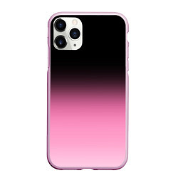 Чехол iPhone 11 Pro матовый Черно-розовый градиент, цвет: 3D-розовый