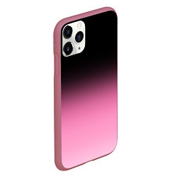 Чехол iPhone 11 Pro матовый Черно-розовый градиент, цвет: 3D-малиновый — фото 2