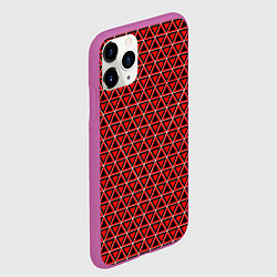 Чехол iPhone 11 Pro матовый Красные и чёрные треугольники, цвет: 3D-фиолетовый — фото 2